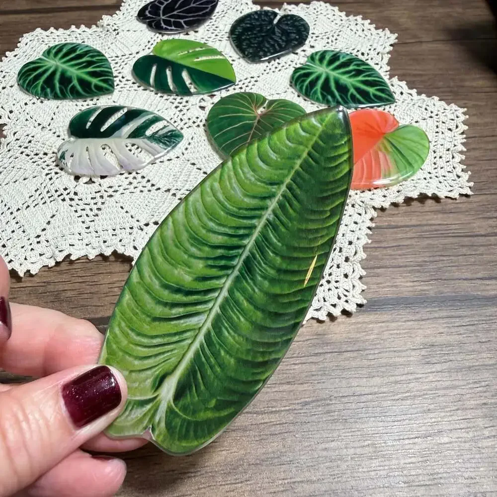 9pc Plant Leaf Shaped Fridge Magnets Decorative Refrigerator Magnets
